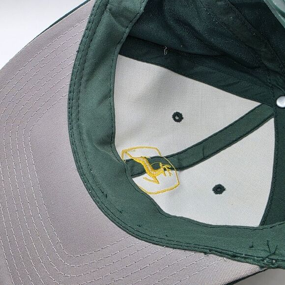 John Deere Vintage Yupoong Snapback Cap Hat Green Embroidered - Picture 7 of 7